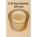 Aydınlatma Çiftli Cam Bal ve Beyaz Avize Camı ( 1 Adet Çiftli Cam) (Orjinal Cam) - Ahşap - Ceviz - Seçenek 1