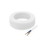 Aydınlatma Elektrik Kablosu (2X0,50 Ttr Yuvarlak Tip) (Tam Bakır) Beyaz 3 Metre