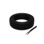 Aydınlatma Elektrik Kablosu (2X0,50 Ttr Yuvarlak Tip) (Tam Bakır) Siyah 3 Metre