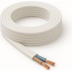 Aydınlatma Elektrik Kablosu Yassı Kablo (2*0,50 Ttr Balık Sırtı Tip) (Tam Bakır) Beyaz 3 Metre