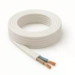 Aydınlatma Elektrik Kablosu Yassı Kablo (2X0,50 Ttr Balık Sırtı Tip) (Tam Bakır) Beyaz 3 Metre