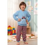 Aydoğan Erkek Çocuk Kadife Pijama Takımı 1664 MAVI01 - 5 Yaş