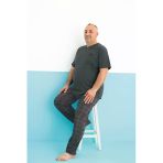 Aydoğan Erkek Dinç Büyük Beden Koton Kısa Kol Antrasit Pijama Takım 0178