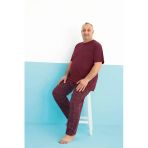 Aydoğan Erkek Dinç Büyük Beden Koton Kısa Kol Bordo Pijama Takım 0180