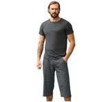 Aydoğan Erkek Modal Bermuda Kısa Kol Pijama Takımı (Füme, XL)