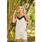 Aydoğan Kadın Beyaz Benekli%100 Viskon Pijama Takımı XXL Desenli
