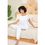 Aydoğan Kadın Beyaz%95 Lyocell%5 Elasthan Dantel Detaylı Pijama Takımı XXL Beyaz