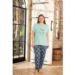Aydoğan Kadın Büyük Beden Yeşil Viskon Pijama Takım 250139