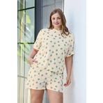 Aydoğan Kadın Dondurma Desenli Büyük Beden%100 Pamuk Şort Pijama Takımı XXL Ten