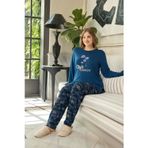 Aydoğan Kadın inci Büyük Beden Style Gece Mavisi Pijama Takım 0647