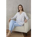 Aydoğan Kadın Mavi Desenli Hamile Pijama Takımı XXL Mavi