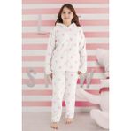 Aydoğan Kız Çocuk Desenli Polar Pijama Takımı 240521 EKRU01 - Ekru - Pembe - 8 Yaş