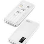 Aydoğan Ticaret44 Beyaz Bpb4 10.000MAH LED Işıklı Powerbank 4 Cihaz Aynı Anda Şarj Dahili 3in1 Kablo