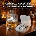 Aydogan's 4'lü Çelik Metal Kaplama Viski Taşı Soğutma Buz Küpü - Çok Renkli