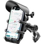 Aydogan's Gidon Bağlantılı Güneş ve Yağmur Korumalı 360° Derece Ayarlanabilir Motosiklet Bisiklet Telefon Tutucu