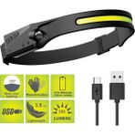 Aydogan's PS-001 5 Aydınlatma Modlu Cob LED Sensörlü USB Şarj Edilebilir Dahili Pilli Kafa Lambası - Çok Renkli