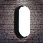 Aydos 20W IP65 Oval Siyah LED Tavan ve Duvar Lambası | 6500K Beyaz Işık | Su Geçirmez Banyo Bahçe Aydınlatma Armatürü | 2000 Lümen | 270x147x78mm (220V)