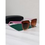 Ayel Glasses Kadın Güneş Gözlüğü Büyük Çerçeve Pembe Sap Kahverengi Cam