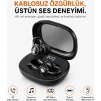 Ayers Ows Kablosuz Bluetooth Kulaklık M163, Açık Kulak Tasarım, Hd Ses Deneyimi, LED Ekranlı Şarj Kutusu, Type-C Hızlı Şarj Destekli True Wireless Earbuds - Siyah