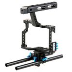 Ayex C5 Cage, Sony A7, A7II, A7R, A7RII, A7S, A7SII, ve Panasonic Lumix DMC-GH4 İle Uyumlu