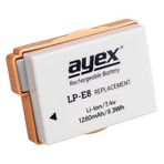 Ayex Canon EOS 700D 650D 600D 550D Uyumlu Lp-E8 Batarya