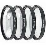 Ayex Close-Up Filtre Seti 58mm – +1 +2 +4 +10 Diyopter, Optik Cam, İnce Alüminyum Çerçeve, Çift Vidalı, Taşıma Kılıflı (58 mm lenslerle uyumludur)