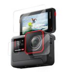Ayex Temperli Cam Ekran Koruyucu Film Kiti Insta360 Ace/Ace Pro için – Ön Ekran, Arka Ekran ve Lens Koruyucu, 9H Sertlik, 2.5D Kavisli Yüzey