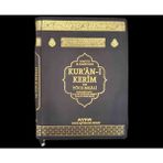 Ayfa Kuranı Kerim ve Yüce Meali Elmalılı Muhammed Hamdi Yazır Çanta Boy Kılıflı 12X16 cm - Kapak rengi - Siyah