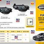 Ayfar Fiat Egea Zenon 16-20 Krom Çıtalı Led DRL+Park+Motorlu Balastlı Sağ Far