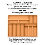 Ayfiwood 56X43 cm Ahşap Kaşıklık Çekmece Içi Organizer Doğal Ahşap Mutfak Düzenleyici