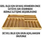 Ayfiwood 70X40 Cm. Doğal Ahşap Kaşıklık Çatal, Bıçak, Kepçe Organizer Çekmece Düzenleyici Mutfak Gereçleri Düzenleyici
