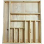 Ayfiwood Kaşıklık Çekmece Içi Doğal Ahşap 10 Bölmeli Kaşık, Çatal, Bıçak Organizer 44X50 - 44 cm