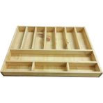 Ayfiwood Kaşıklık Çekmece Içi Doğal Ahşap 11 Bölmeli Kaşık, Çatal, Bıçak Organizer 45X40 - 45 x 25 cm
