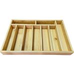 Ayfiwood Kaşıklık Çekmece Içi Doğal Ahşap 9 Bölmeli Kaşık, Çatal, Bıçak Organizer 45X30 - 45 cm