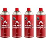 Aygaz 227 gr Kartuş Dörtlü Set Dış Mekan Kullanımı İçin 220 gr Butan Gazlı Kamp Tüpü