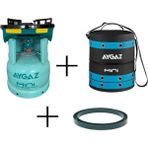 Aygaz Mini Ocak-Barbekü Uyumlu Çakmaksız + Mini Çanta + Mini Altlık + Mini Tüp Tıklasendeo-Yeni Yeşil 4 Lü Set - STANDART