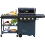 Aygaz X475 Klasik 4 Brülörlü Barbekü, Mangal - Gri Mavi, Yan Ocaklı, Ayrılabilir Yan Sehpalı