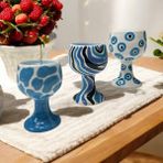 Aygen Creative Art Handmade Dekoratif Çini Mum 3lü Takım Hediyelik Kadeh Tasarım Nazar Desen Çini Mum - HANDMADE DEKORATİF ÇİNİ MUM HEDİYELİK 3 LÜ TAKIMKADEH TASARIM NAZAR DESEN