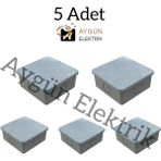 Aygün Elektrik 85X85X35MM Sıva Üstü Plastik Buat IP30 Gri-5 Adet - 85mmx85mmx35mm