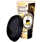 Aygün Excodi Cup - 12 Oz Siyah Kapaklı Karton Bardak - 300 Ml - 100 Adet Kaliteli Kahve Bardağı, Sızdırmaz, El Yakmaz - Bej (Americano,, Capucci