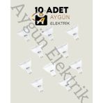 Aygünelektrik Horoz Electric 8W MR16 Mercekli LED Çanak Ampul- 10 Adet - Beyaz