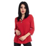 AYHAN 81285 Broşlu Truvakar Kol Krep Bluz
