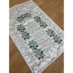 Ayhan Ayhanhomekrem*suyeşil Çeyizlik Kaneviçe Işleme Nakışlı Saten Seccade - 70 x 120 cm