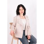 AYHAN Kadın Slim Fit Ceket, Bej, 40 Beden