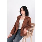 AYHAN Kadın Slim Fit Ceket, Taba, 40 Beden