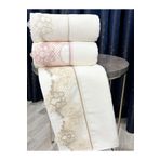 AYHANHOME 3 Lü Kadife Lüks Fransız Güpürlü Çeyizlik 50x90 El ve Yüz Havlusu