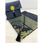 ayhanhome 3'lü Hediyelik Çeyizlik Tesbih Seccade Seti Polyester Malzemeden Şantuk Çantalı - Siyah - 70 x 110 cm