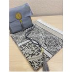 ayhanhome 3'lü Hediyelik Çeyizlik Tesbih Seccade Seti Polyester Malzemeden Şantuk Desenli - Gri - 70 x 110 cm