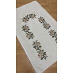 Ayhanhome Çeyizlik Kaneviçe Etamin İşleme Nakışlı %100 Pamuk Keten Seccade 70 x 120 cm Düz Desenli - Sarı