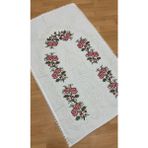 Ayhanhome Çeyizlik Kaneviçe Etamin Işleme Nakışlı %100 Pamuk Keten Seccade Kırmızı Düz Desenli 70 x 120 cm